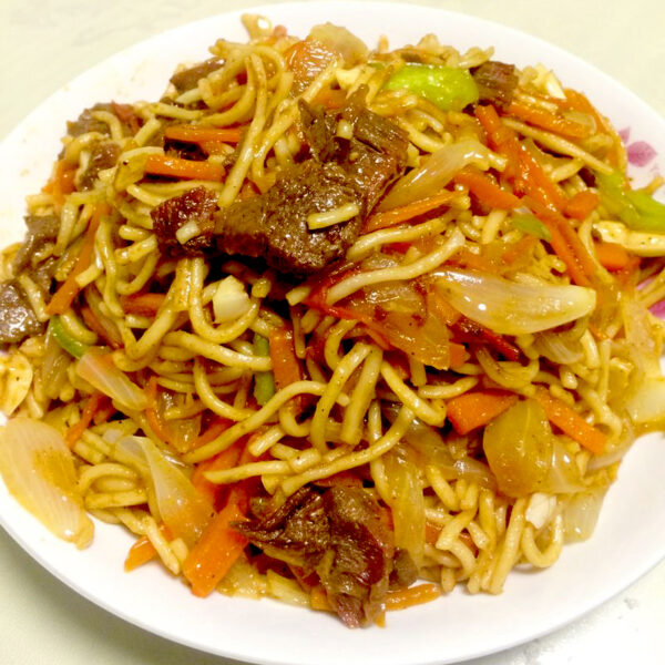 Fried noodles with beef